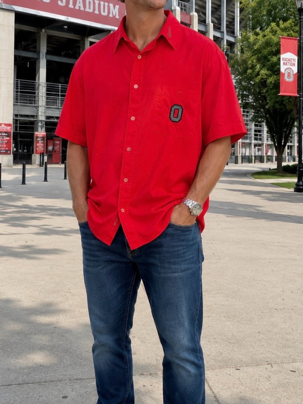Nike Official Team Ohio State Dri-FIT Button Front Shirt XL